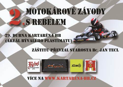 Druhé motokárové závody na nové trati - plakát