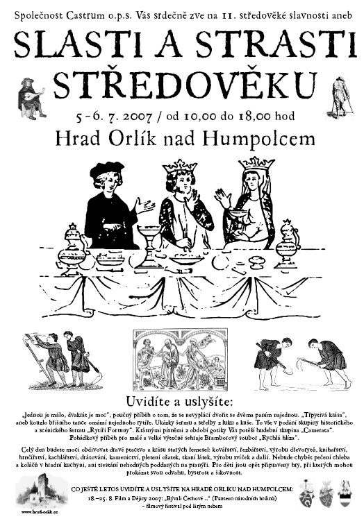 Plakát na středověké slavnosti