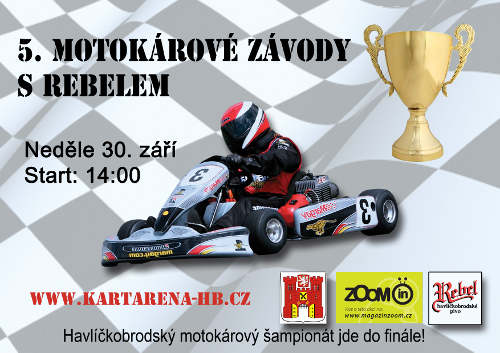 Podzimní motokárové závody v KartAréně HB - plakát Podzimní motokárové závody v KartAréně HB - plakát