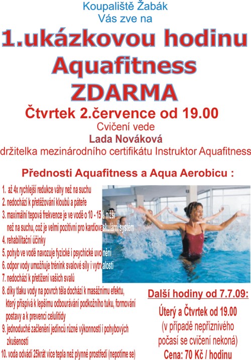 Aquafitness plakát Aquafitness plakát