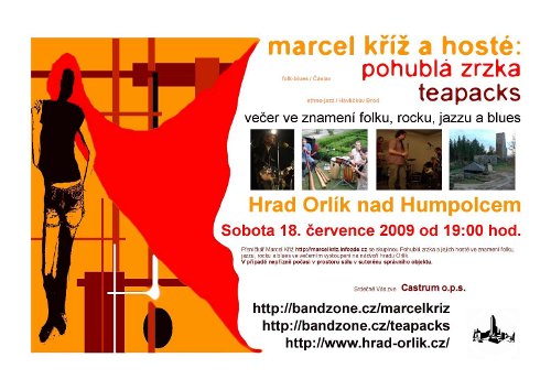 Plakát na koncert Marcela Kříže Plakát na koncert Marcela Kříže