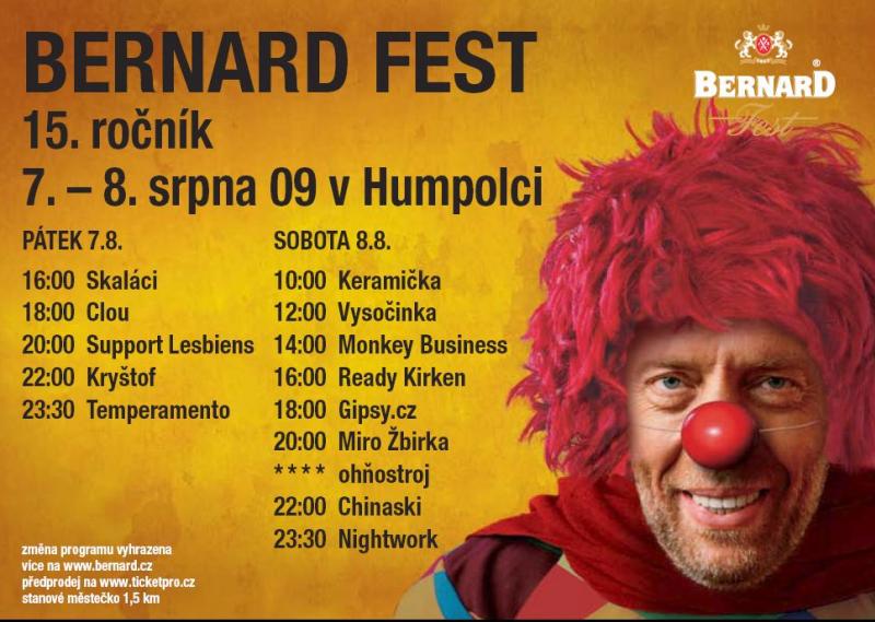 BERNARD FEST 2009 plakát s programem BERNARD FEST 2009 plakát s programem