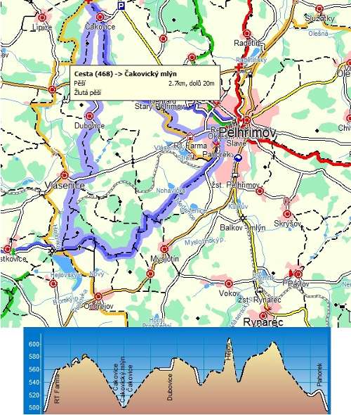 Tip na výlet: Údolím řeky Hejlovky - mapa a profil