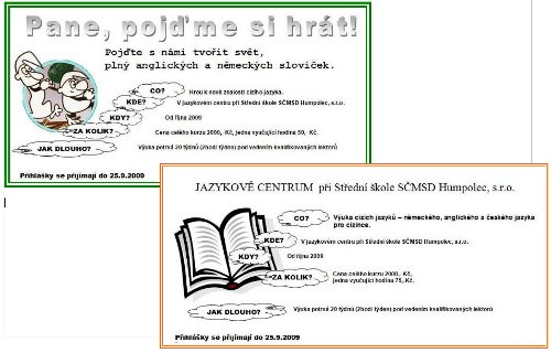 Plakát jazykova škola Plakát jazykova škola