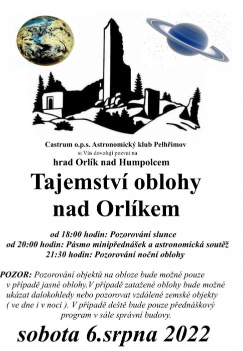 Tajemství hvězdné oblohy nad hradem Orlík