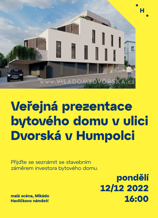 Veřejná prezentace bytového domu v ulici Dvorská, Humpolec
