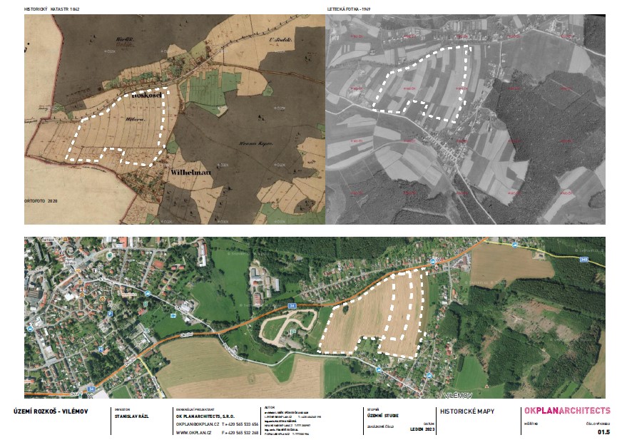 Skica územní studie Rozkoš-Vilémov