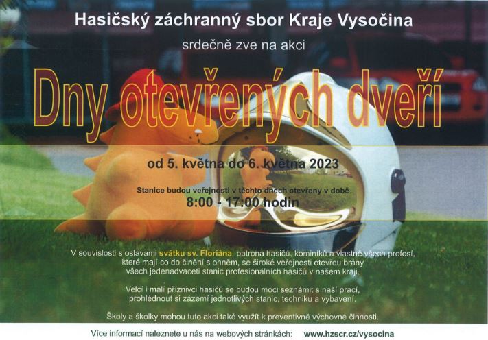 Dny otevřených dveří – Hasičský záchranný sbor Kraje Vysočina