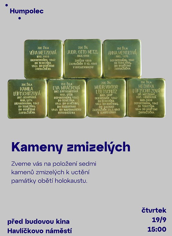 Pokládání Kamenů zmizelých v Humpolci
