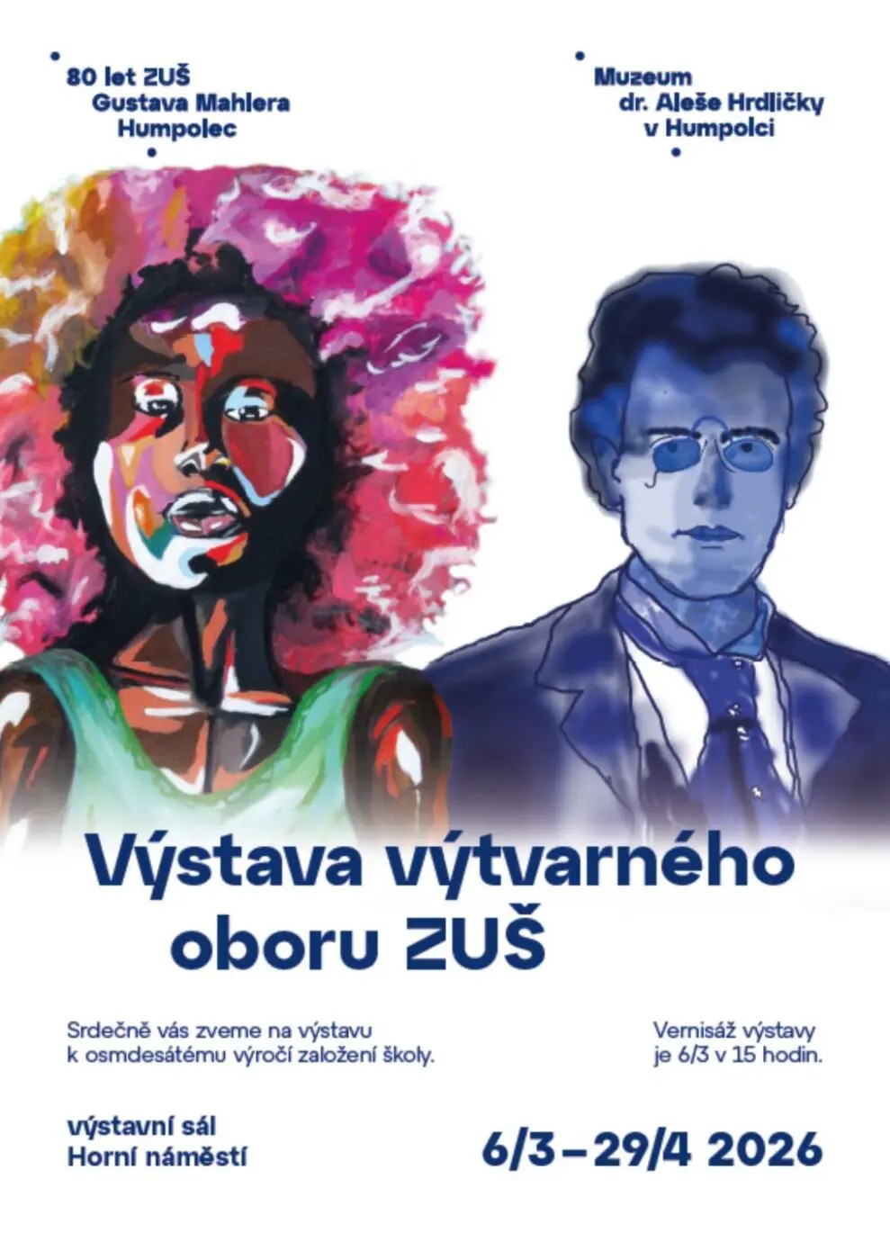 Výstava výtvarného oboru ZUŠ k 80. výročí založení školy