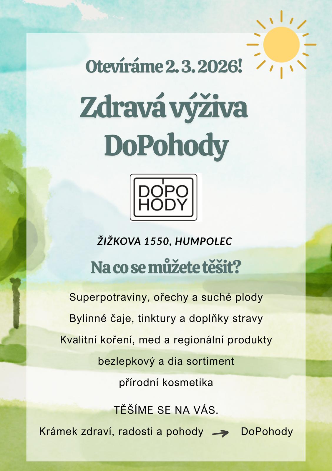 Prodejna DoPohody – zdravá výživa