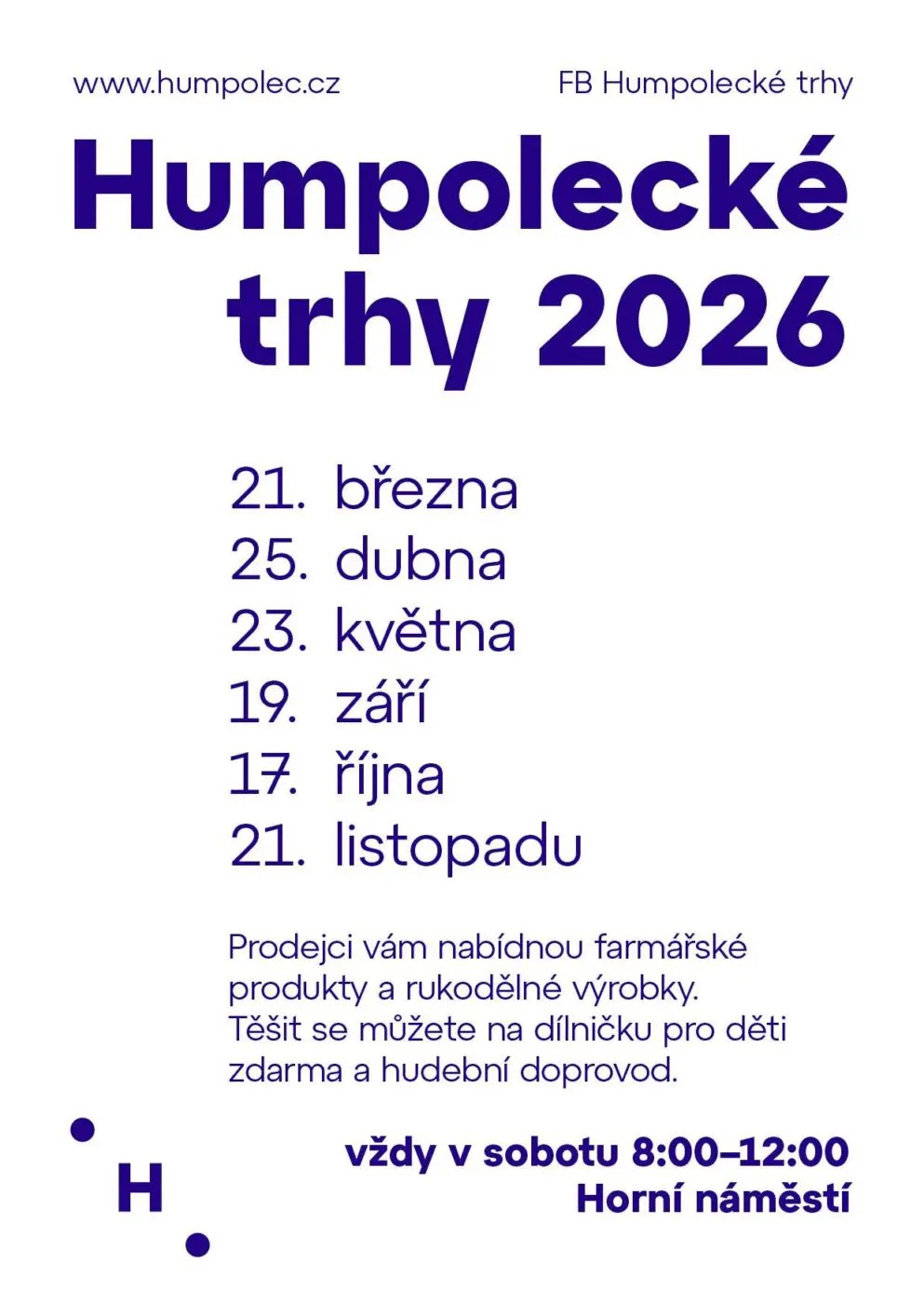 V březnu začínají Humpolecké trhy