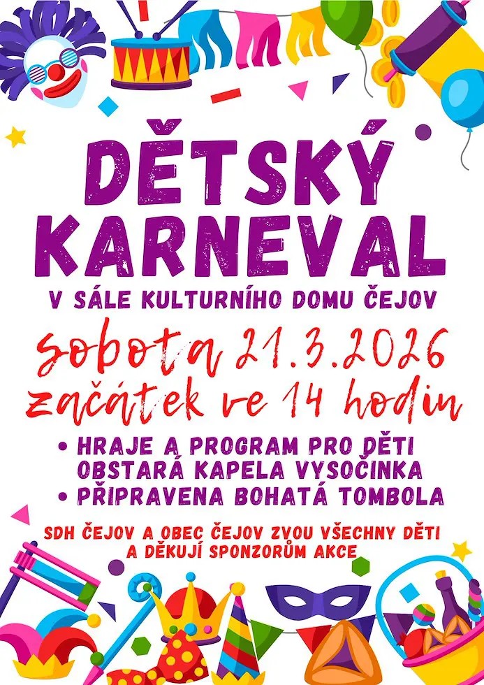 Dětský karneval v Čejově