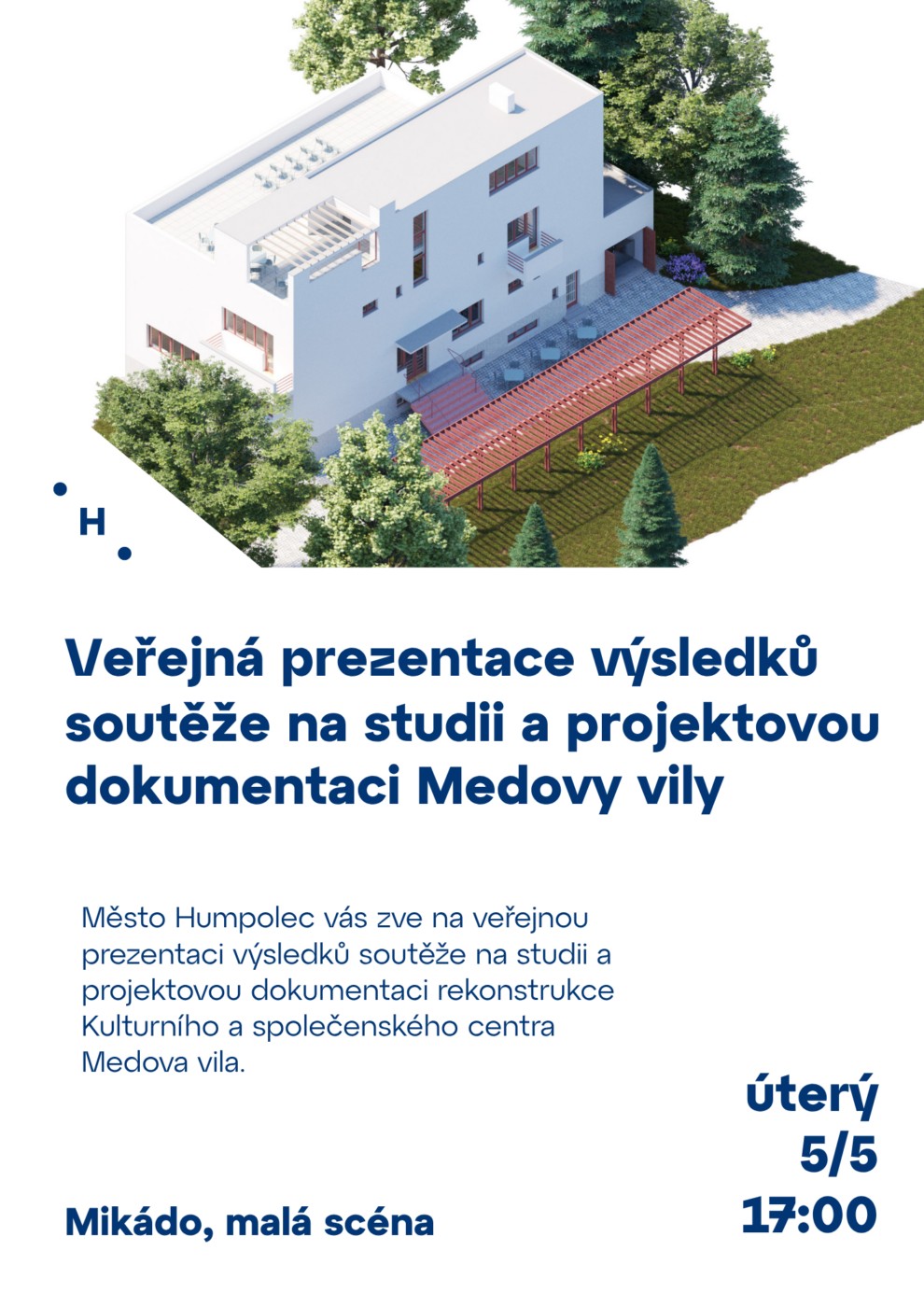 Veřejná prezentace výsledků soutěže na studii a projektovou dokumentaci Medovy vily
