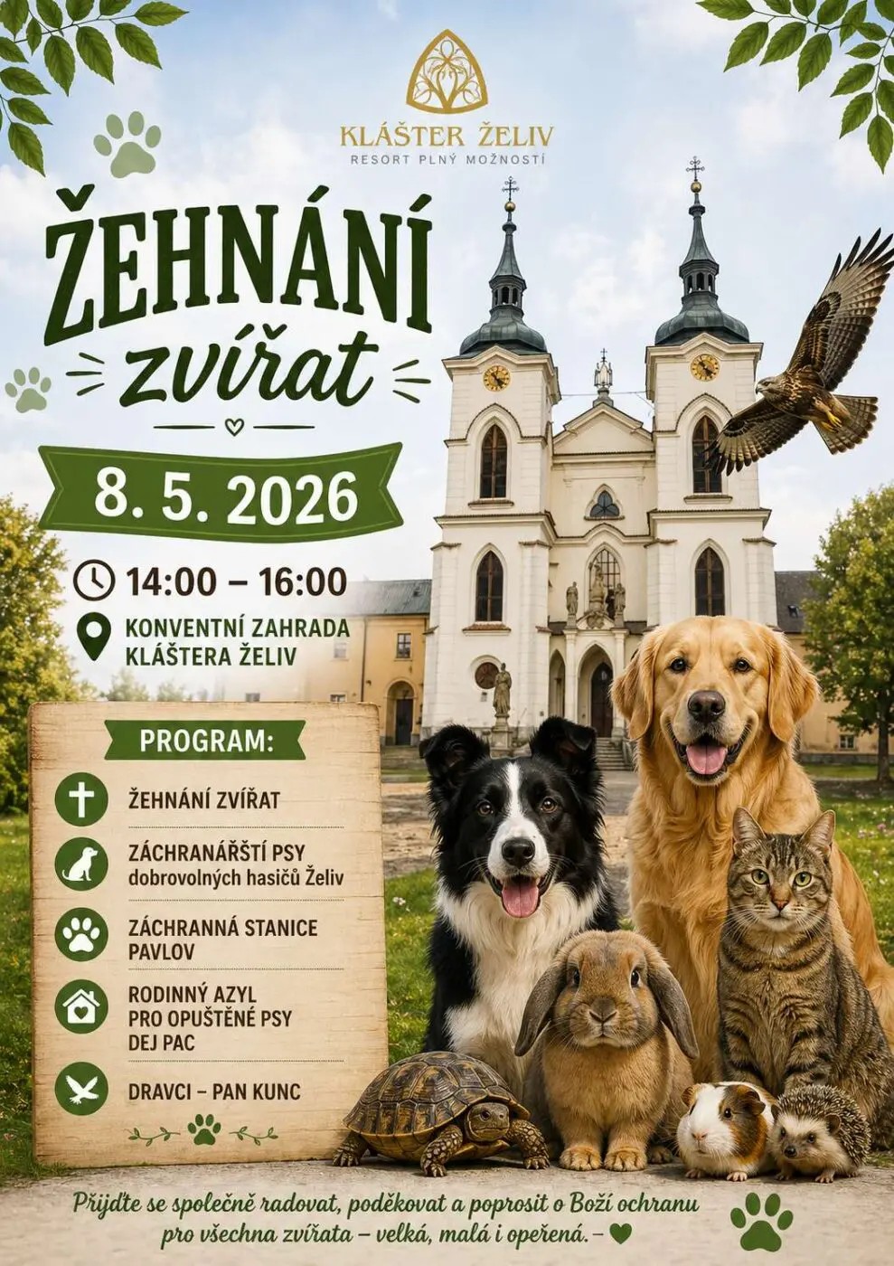 Žehnání zvířat v Klášteře Želiv