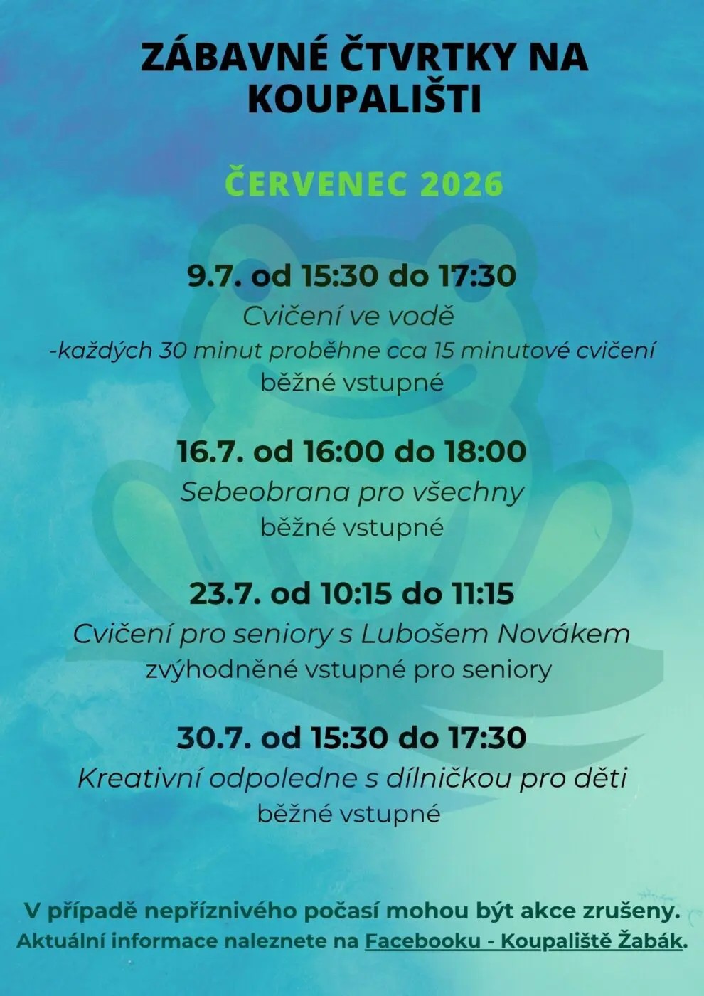 Zábavné čtvrtky na koupališti