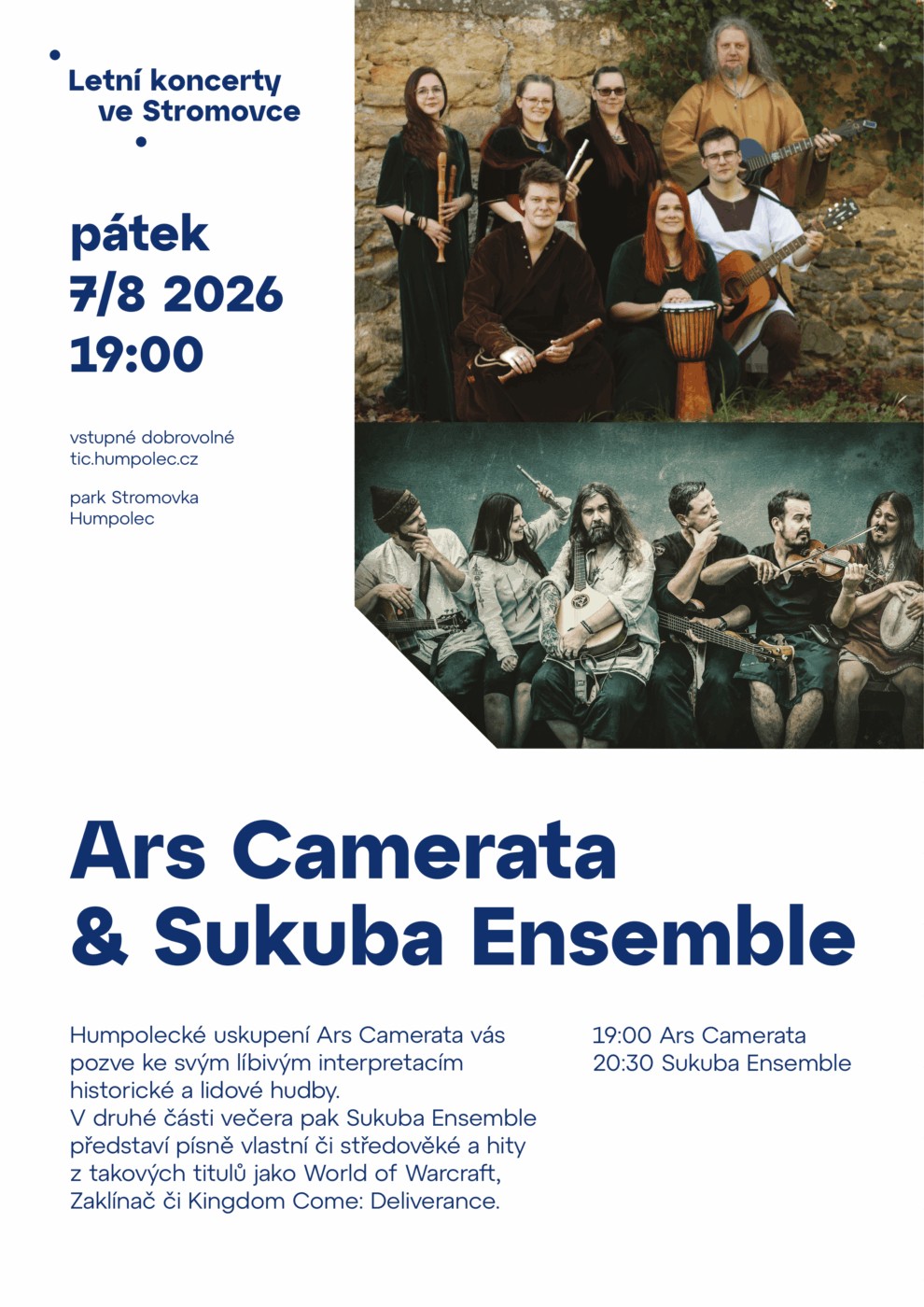 Letní koncerty ve Stromovce: Ars Camerata a Sukuba Ensemble