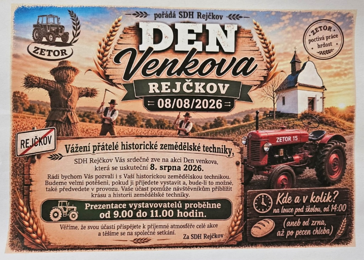 Den venkova Rejčkov 8. 8. 2026