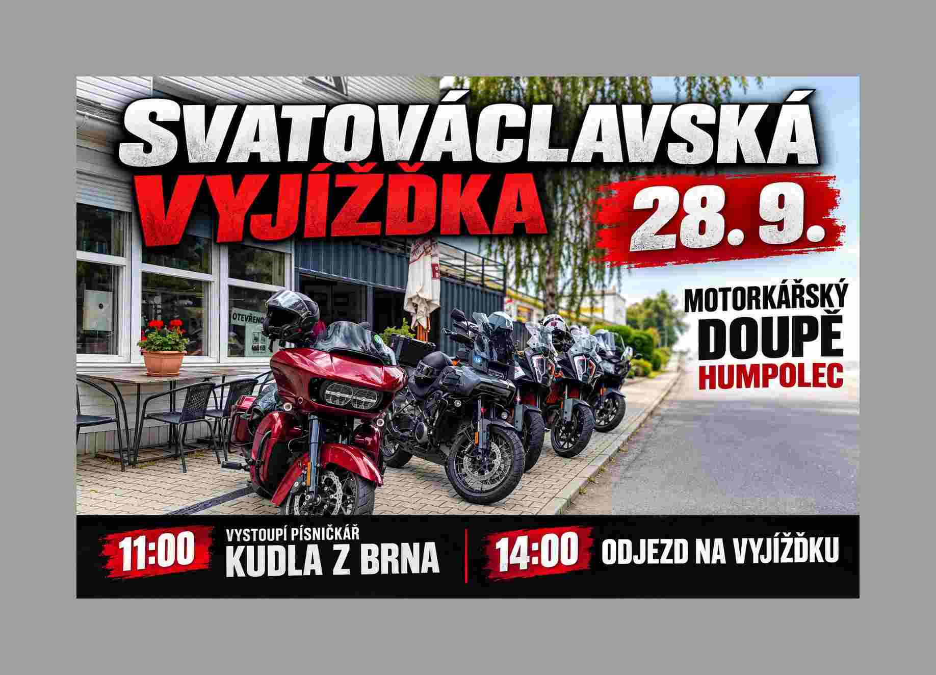 Motorkáři se v Humpolci loučí se sezonou. Jeden koncert a tři trasy.