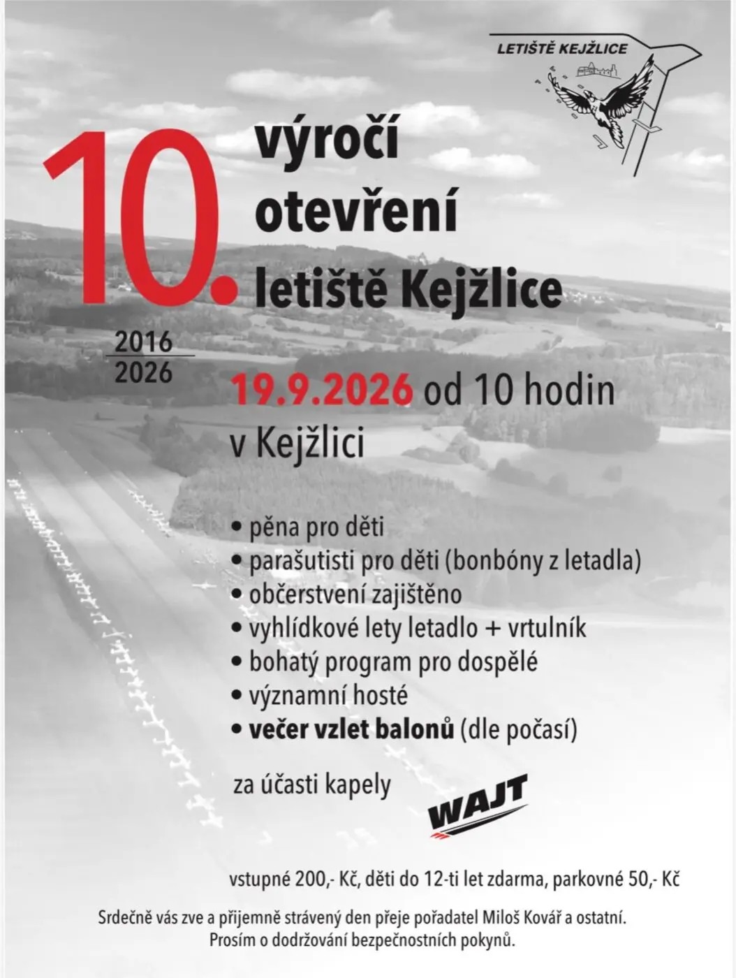 Letecký den Kejžlice 2026 – 10. výročí otevření letiště