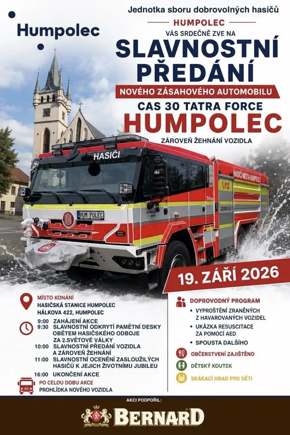 Slavnostní předání nového zásahového automobilu
